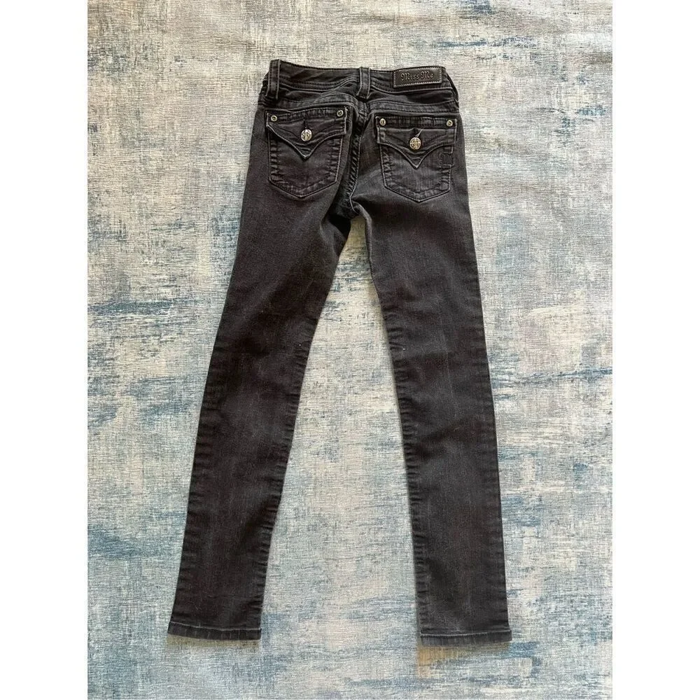 Miss Me Black Faded JK4009S105 Skinny Jeans Girls 14